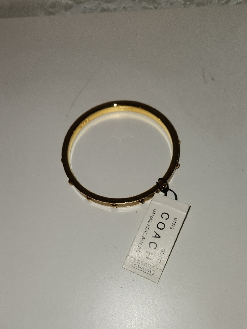 Coach Gold Tone Studded Bangle Bracelet - Picture 4 of 5